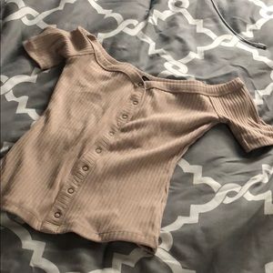Off the shoulder nude top